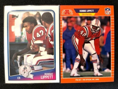 NFL - Ronnie Tippett 1988 Topps & 1989 Pro Set Football - Patriots