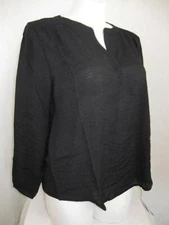 Modamix by Brandon Thomas Size 22W Rayon/Poly Black Long Sleeve Sheer Blouse