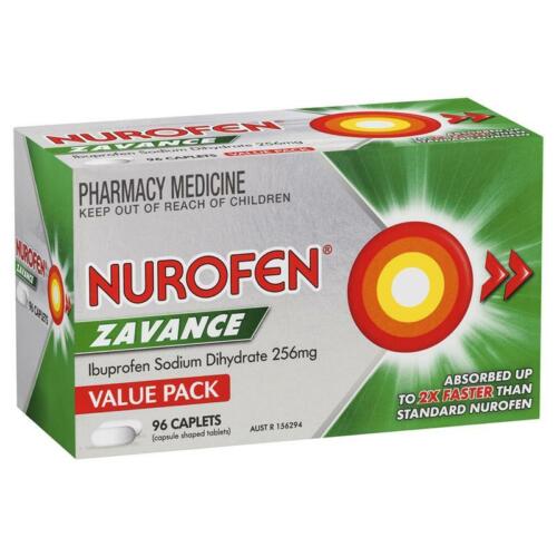 Nurofen Zavance Fast Pain Relief Absorbed Up To 2x Faster 256mg 96 Caplets - Picture 1 of 9