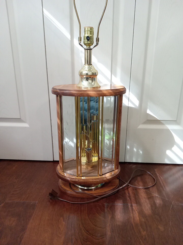 Antieke brocante kroonluchter / hanglamp hout / houtsnijwerk met