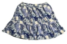 Lands End Skort Tennis Skirt Size XL Blue Starry Print Activewear Stretch Waist