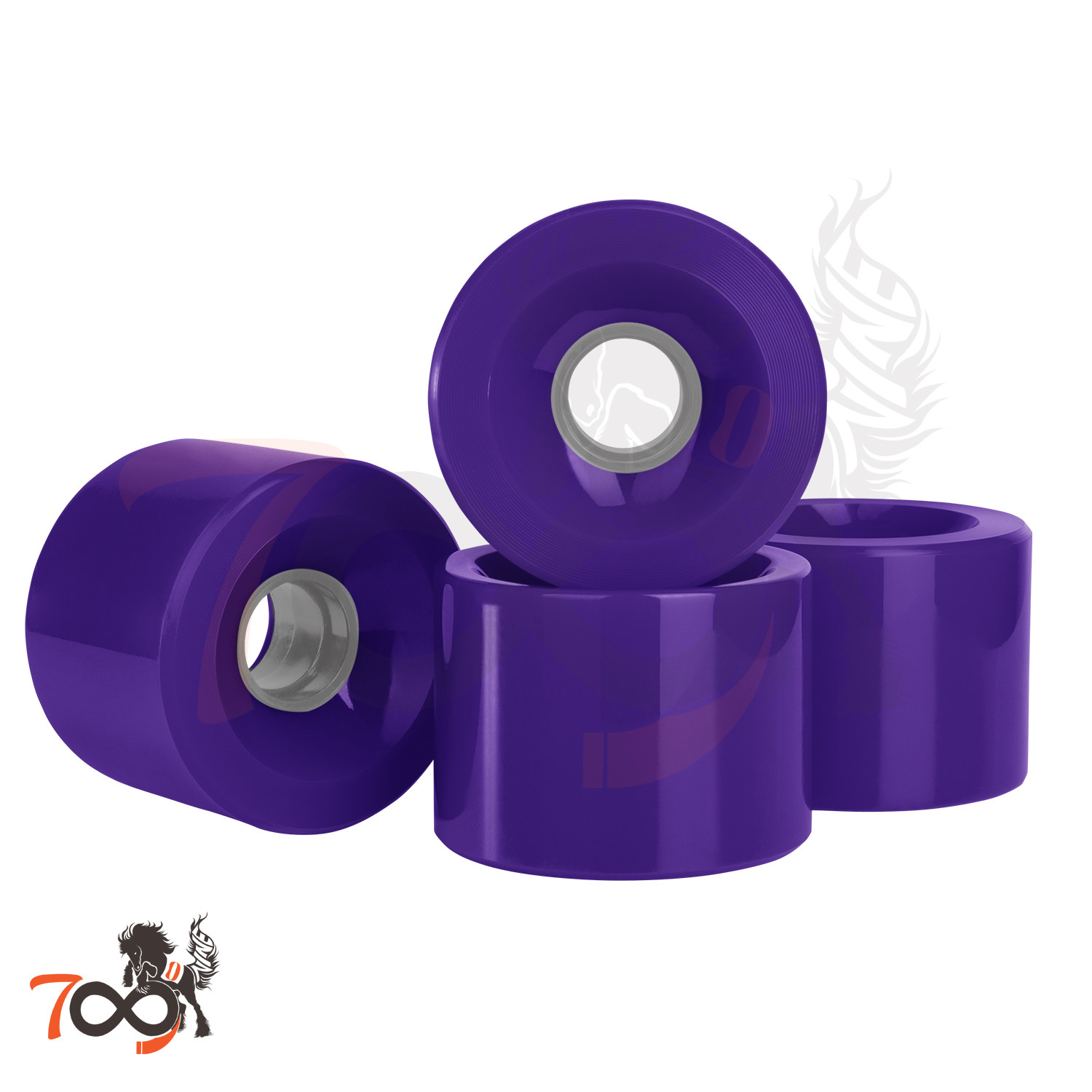 Cal 7 60mm 83A Cruiser Skateboard Purple Wheels (4 Pcs) + ABEC-7 Bearings 