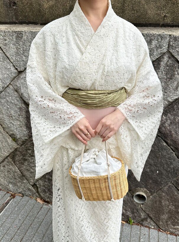 GRAIL Full Floral Lace Yukata set White Japanese Summer GRAIL Full Floral Lace Yukata set White Japanese Summer