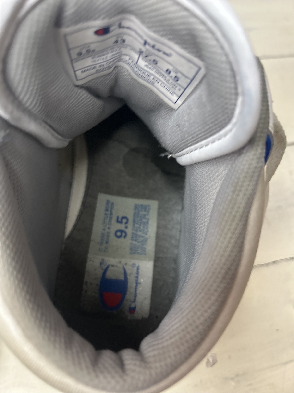Champion 3 on 3 White C Logo Men Basketball MID-TOP Sneakers Shoes Size 9.5