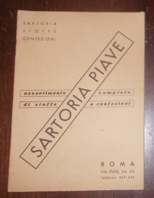 CATALOGO SARTORIA PIAVE ROMA MODA VINTAGE ANNI 50 TIPOGRAFIA