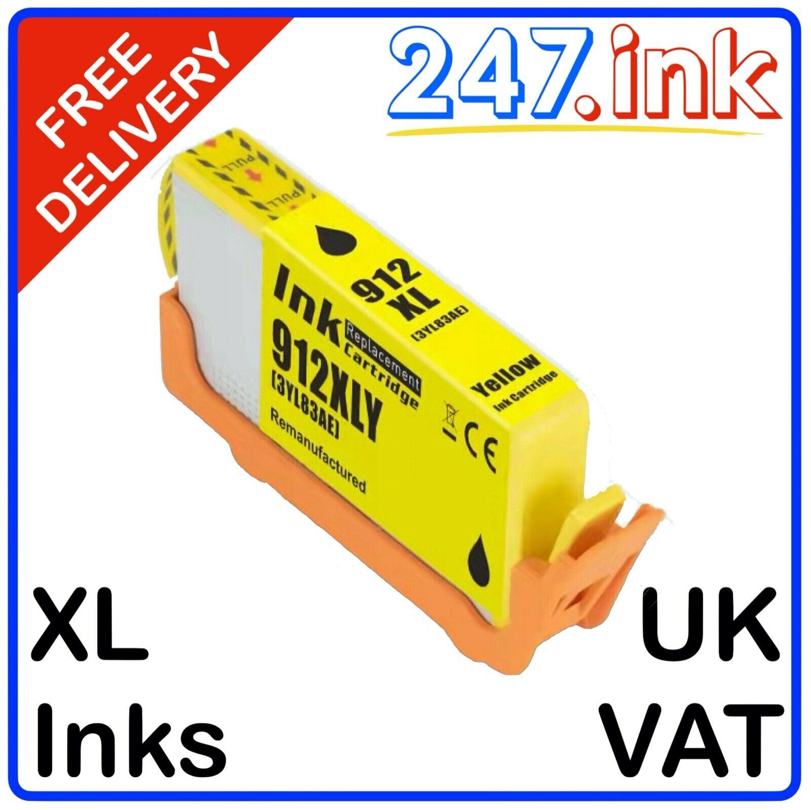 912XL Ink Cartridges for HP OfficeJet Pro 8024 8024e 8025 8025e (Set of