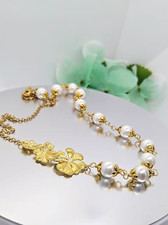 Flower Necklace, Gold Dainty Rose, Daisy Pendant, Floral Jewelry, Freshwater