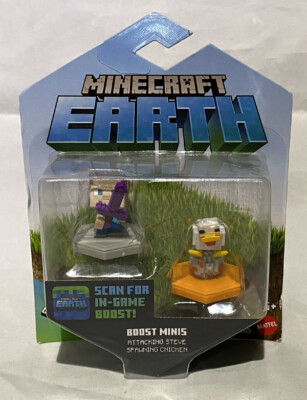 MINECRAFT EARTH Boost Minis Attacking Steve & Spawning Chicken - New in package