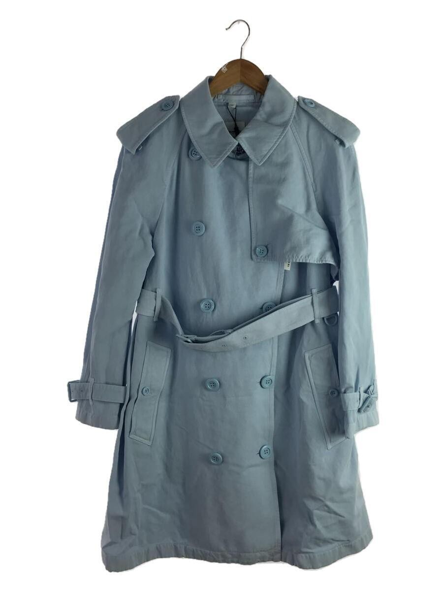 Burberry Blue Cotton Linen Trench Coat Women's Size 16 #EG ZHA