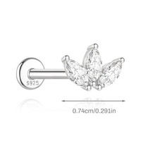 Mode Tragus Ohrringe S925 Silber Flatback Ohrstecker Helix Tragus Labret Knorpel