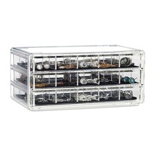 Organizador de Maquillaje Acrílico Joyero Joyería Caja de Almacenamiento 3 Compartimentos 1 kg