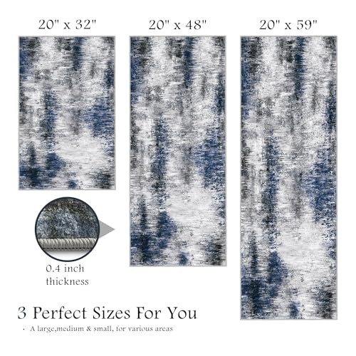  100% Non Slip Kitchen Rugs Sets of 3 Washable Kitchen Mats for Floor Abstract 