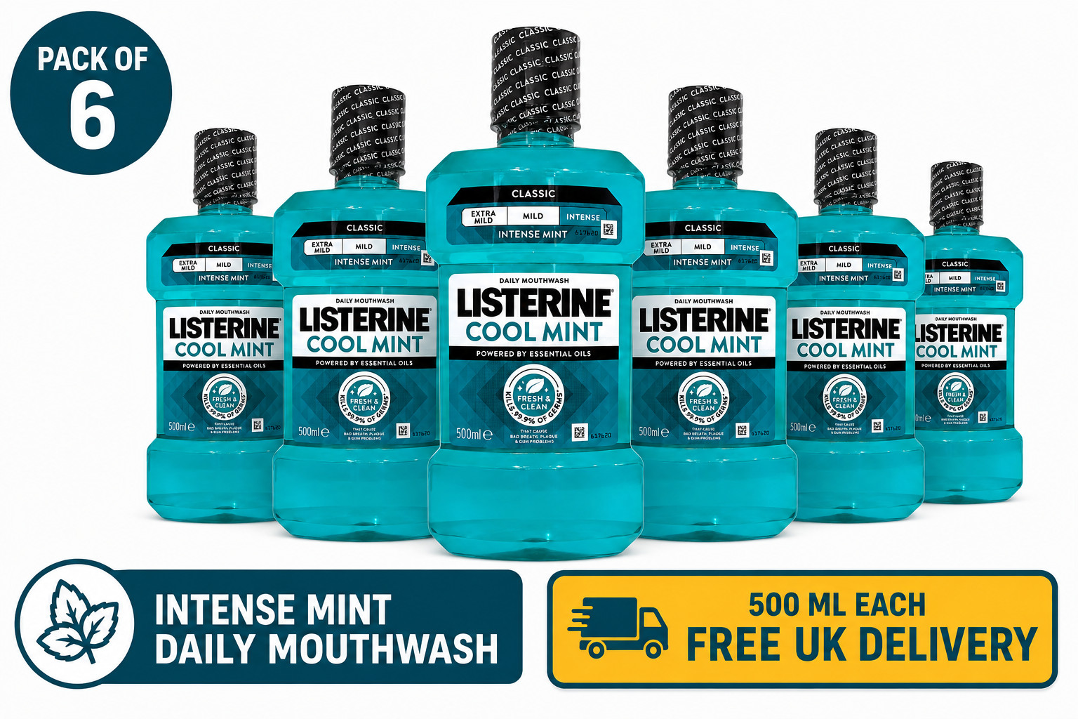 Listerine Cool Mint Mouthwash 500Ml - Pack Size: 1 Lloyds Pharmacy - Image 15