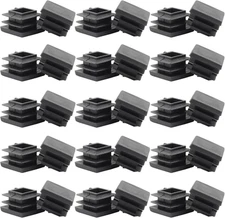 30 Pcs 3/4 Inch Square Black Plastic Plugs, Fit for 3/4 Inch Square Metal Tube,