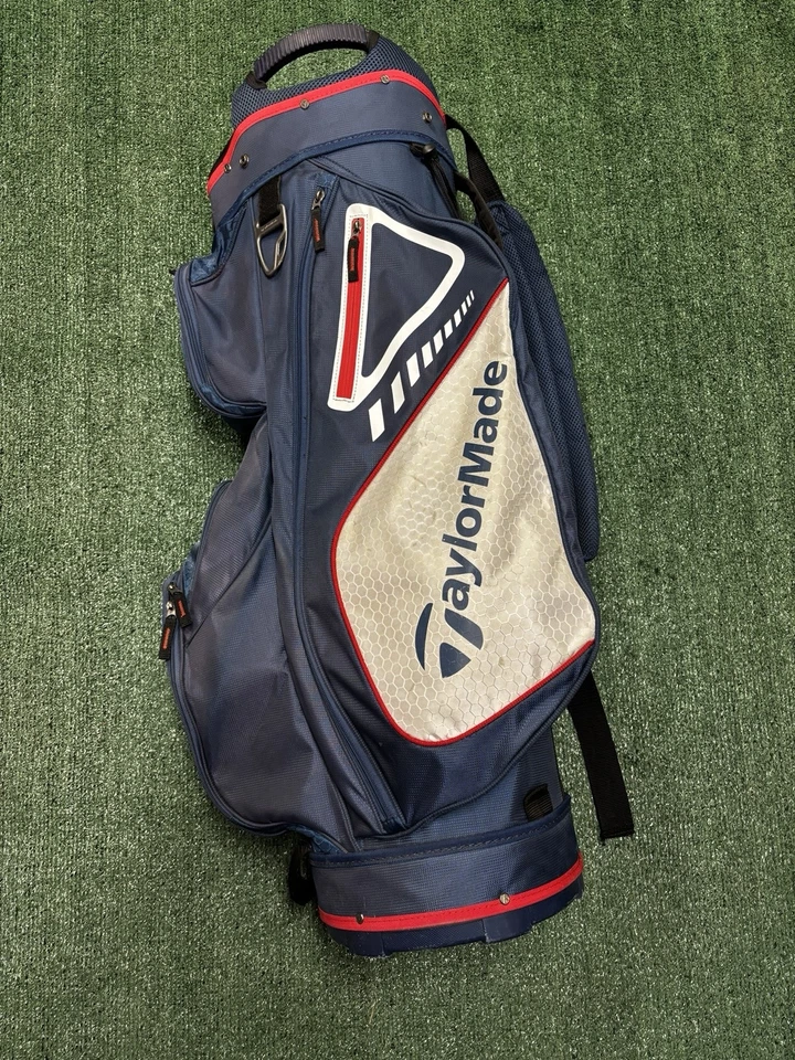 Bolsa de carrito de golf TaylorMade divisor de 14 vías azul marino rojo blanco Foto 2 de 4
