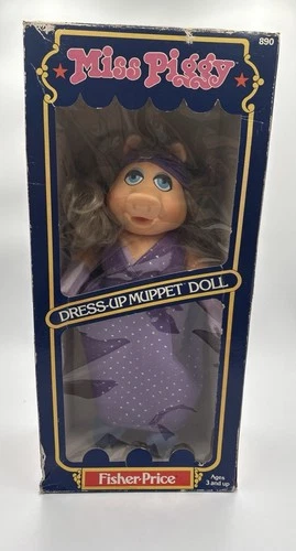 Vintage 1981 Fisher-Price Miss Piggy Dress Up Muppet Doll #890
