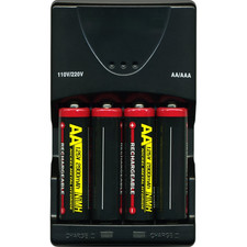 4 AA 2900mAh NiMH Batteries  110  220V Rapid Charger, Multi-Voltage