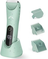 Bikini Trimmer for Women - Intimate Pubic Waterproof Electric Shaver - Green