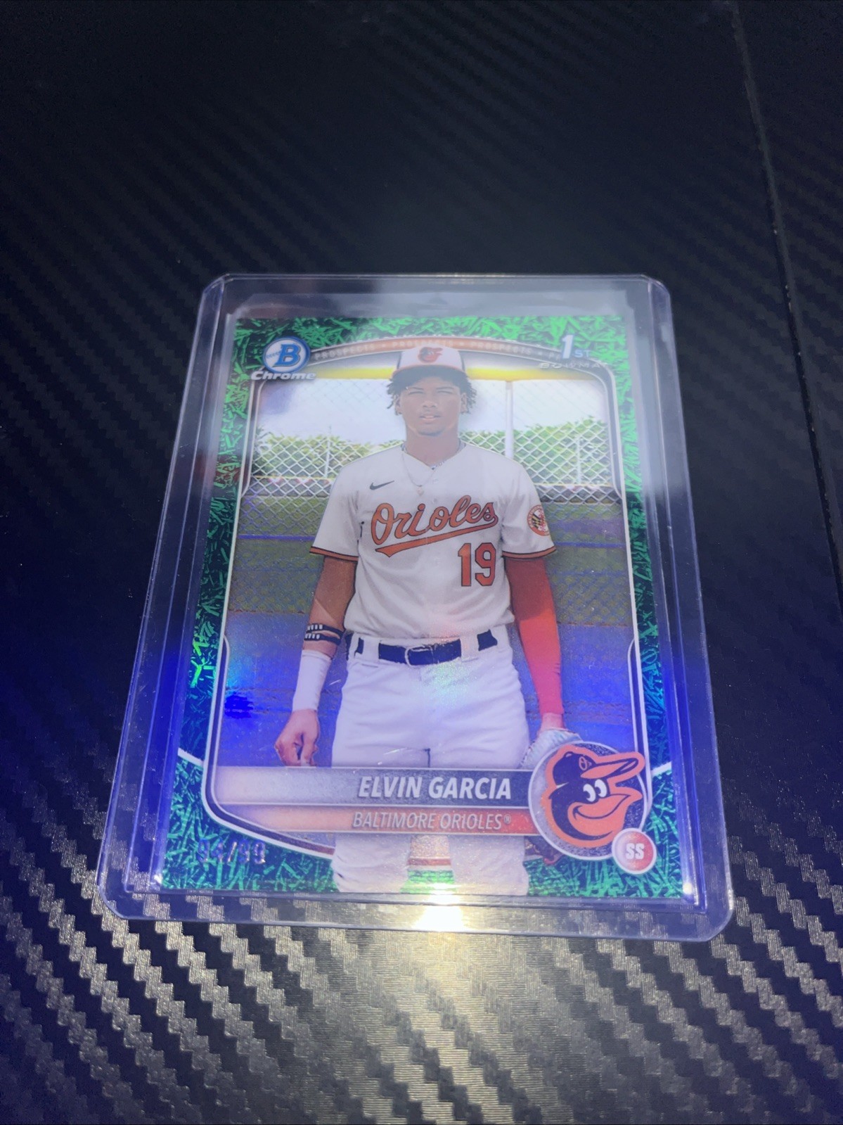 2025 Bowman Chrome Prospects Elvin Garcia BCP-124 Grass Parallel /99