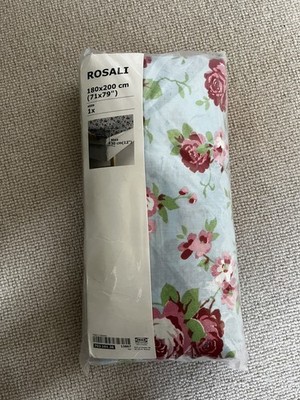 Ikea Rosali Cath Kidston blau geblümt Cottagecore Spannbettlaken 180x200cm 