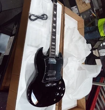 SG Standard Guitar Electric black finish solid body chrome hardware Merry Xmas !