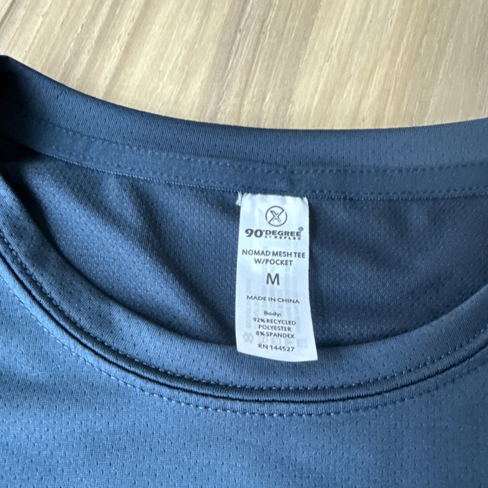 NWT 90 Degree By Reflex Men's Athletic Navy Pocket Short Sleeve T-Shirt ...