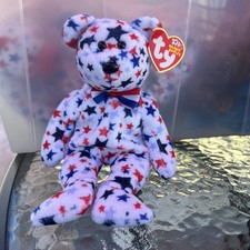 TY Beanie Baby - RED, WHITE  BLUE the Bear 8.5 inch -MWMTs Stuffed Animal Toy