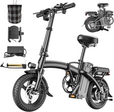 14" Lightweight Folding Electric Bike for Adults and Teens 700W Motor 20MPH 48V