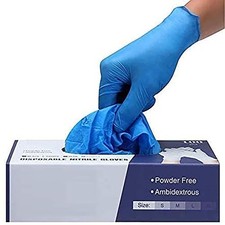 Surgicals Powder Free Nitrile Gloves Food Grade Hand Disposable Gloves-100 Count