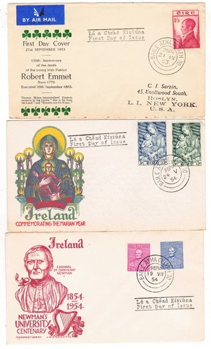 IRELAND Scott # 150, 151-152 & 153-154, USED on First Day Covers with Cachets!
