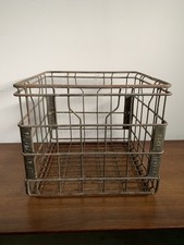 Vintage Primitive Home Town Metal Milk Crate Dairy Rusty Farmhouse Country