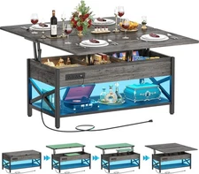 Aheaplus Coffee Table Lift Top Multi-Function Coffee Table Converts Dining Table