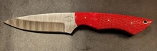 Badass Blades Custom Damascusl Hunting Knife Red Honeycomb Resin Handle- BA751