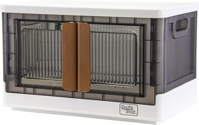 dbest products Quik Box 8.5 Gallon Stackable Storage Bins with Doors, Collapsibl