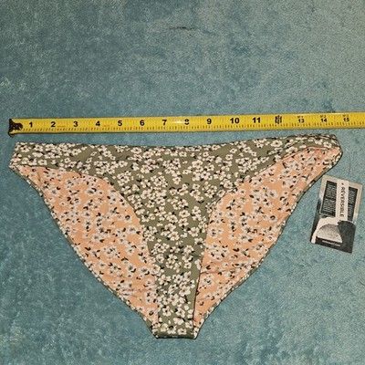 Eidon Sz XS Bikini Bottom Moss Green & Peach Reversible NWT