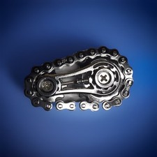 NEW Sprocket Fidget Chain Bike Kid  s Spinner Hand Toy, Gear Chrome 2 1/4  Long