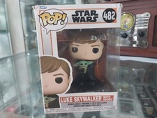 FUNKO POP STAR WARS LUKE SKYWALKER WITH GROGU BOBBLE-HEAD #482 IN DAMAGED BOX