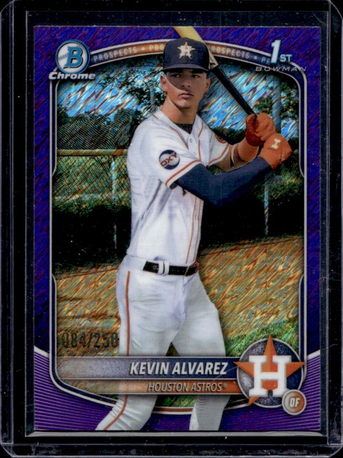 2025 Bowman Chrome Kevin Alvarez Purple Shimmer Refractor 1st #84/250