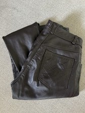 Vintage Woman  s Brown Genuine Leather Pants made in UK size 14
