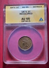 1871 US Indian Head Cent! AU 55 Details! SEMI KEY DATE! ANACS Certified!