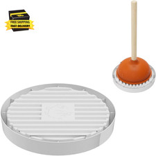 Toilet Plunger Holder Only, Plunger Tray White - Plunger Mat Air Drying Mat fo