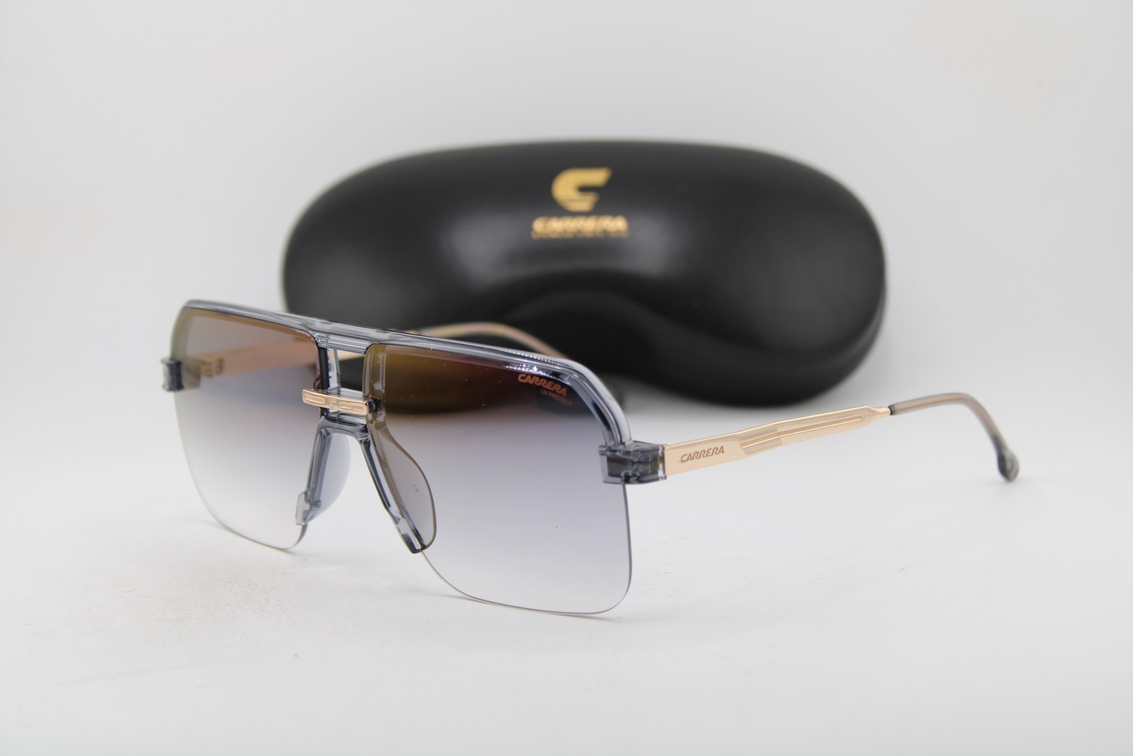 NEW CARRERA 1066/S KB7FQ CLEAR GREY GOLD AUTHENTIC SUNGLASSES 63-12