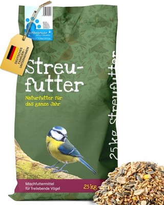 Futterbauer 25 kg Streufutter für Vögel Wildvogelfutter Ganzjahresvogelfutter So