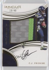 2016 Panini Immaculate Premium Rookie 18/49 CJ Prosise #CP Patch Auto 0c3