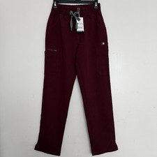 FIGS Women s Yola High Waisted Pant Petite Burgundy 1897 Size XSP