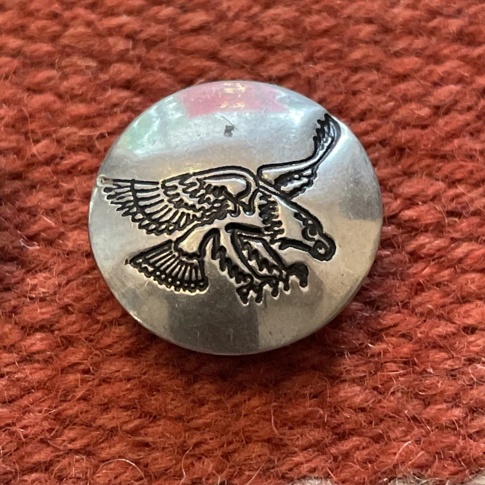Vintage Eagle Motif and Turquoise Sterling Silver Button Covers - Image 3 of 4