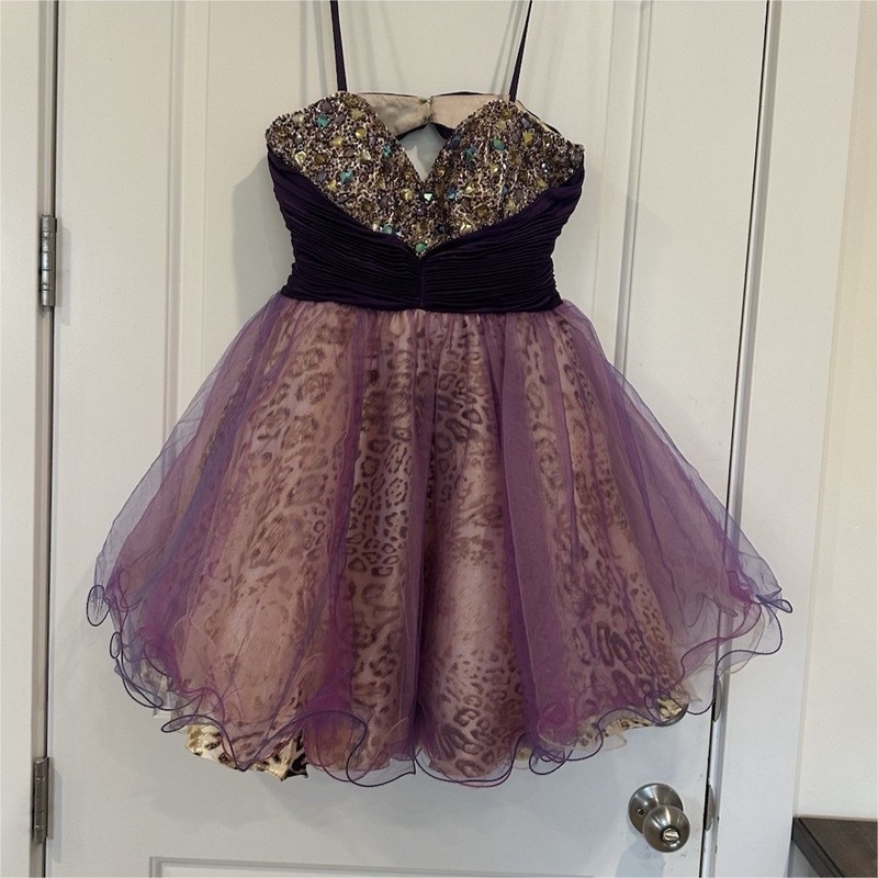 Dave & Johnny Girls Purple Formal Dress Size 11/12 Polyester