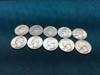 Washington Quarters 25c 90% Silver Coin 1 Lot of 10 various years     (#2)