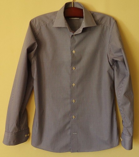 Chemise Homme ETON Slim Satin Blanc - Taille XL - Coton - Manches Longues - Neuf Sans étiquettes - Coupe Ajustée
