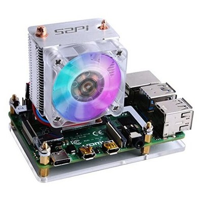  ICE Tower Cooler with RGB Cooling Fan and Heatsink for Raspberry Pi 4B/3B+/3B 